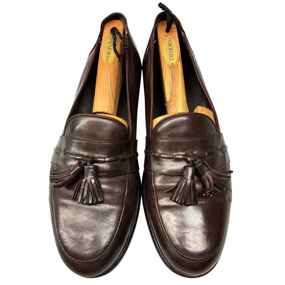 Bragano Tassel Loafers Mens 12M Brown Leather Slip On Dress Shoes Italy C01889